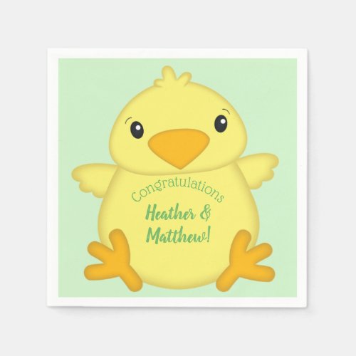 Chick Baby Shower Green Napkins