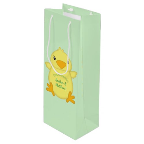 Chick Baby Shower Green Wine Gift Bag