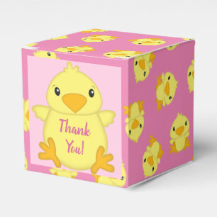 Chick Baby Shower Pink Favor Boxes