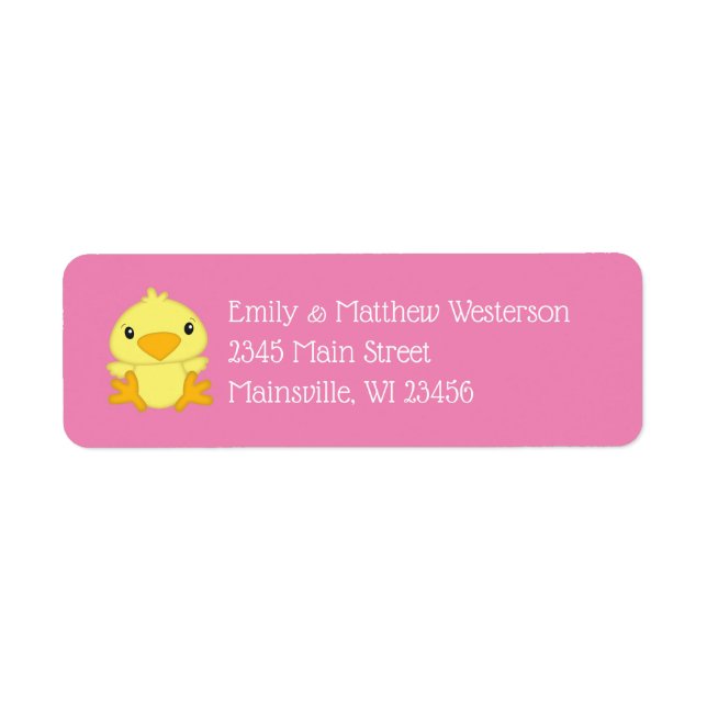 Chick Baby Shower Pink Label (Front)