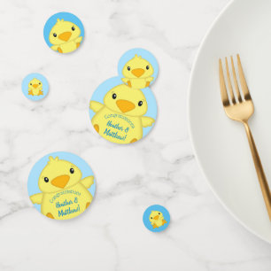 Chick Baby Shower Spring Blue Confetti