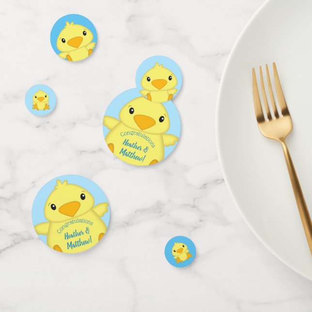 Chick Baby Shower Spring Blue Confetti (Group)