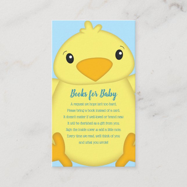Chick Baby Shower Spring Blue Enclosure Card (Front)