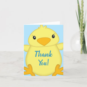 Chick Baby Shower Spring Blue Thank You Card