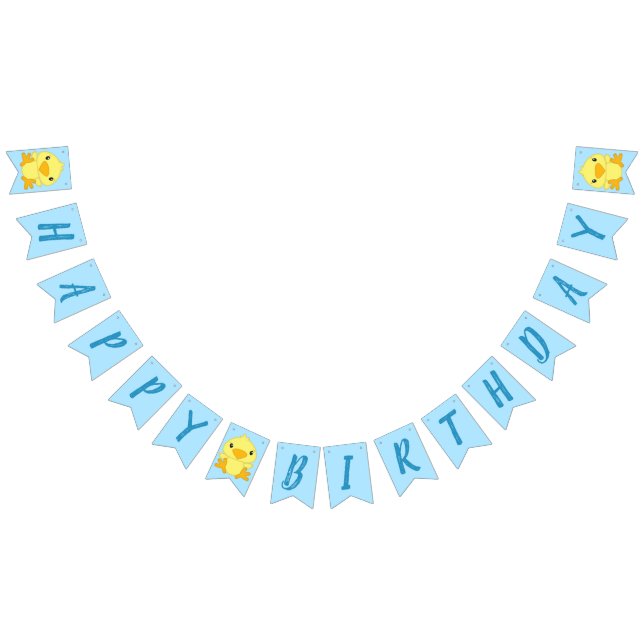 Chick Birthday Party Blue Bunting Flags (All)