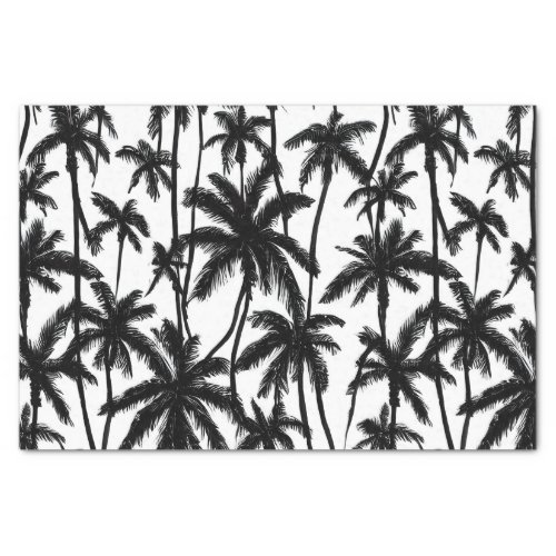 Chick Black  White Palm Tree Pattern Tissue Paper
