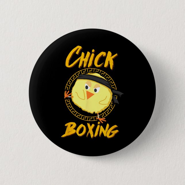 Chick Boxing Kickboxing Tee For Female Competitors Button (Front)