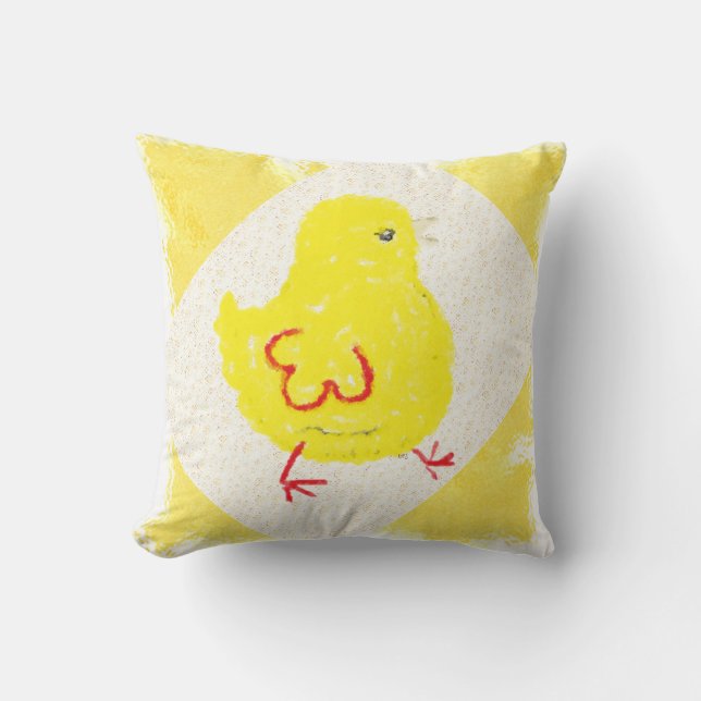 Chick Chick Chicken Throw Pillow (Front)