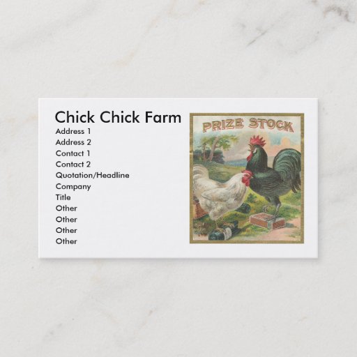 Customizable Chick Chick Farm Business Card Template