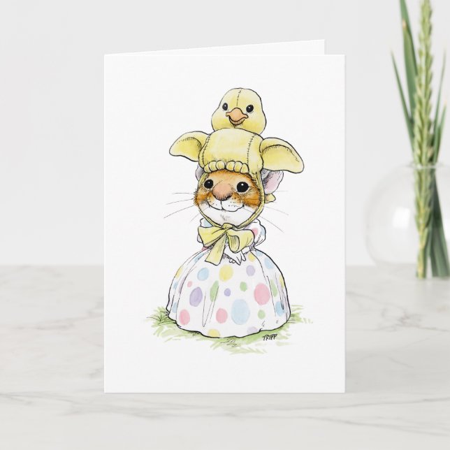 Chick Easter Bonnet Mouse Card (Front)