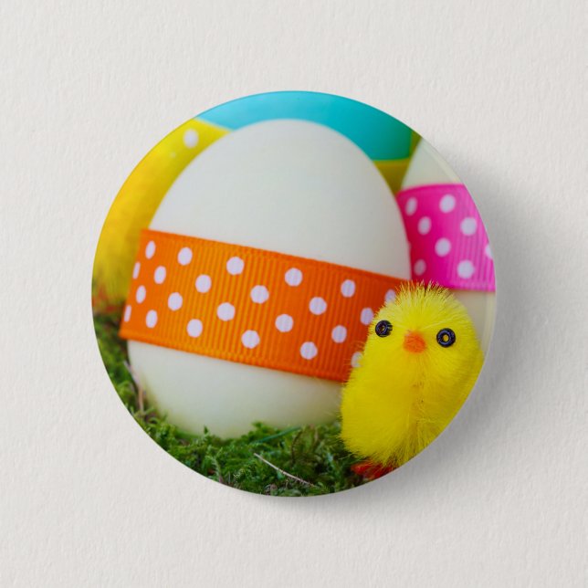 chick easter egg hunt button (Front)
