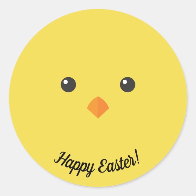 Chick Face Classic Round Sticker (Front)