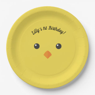 Chick Face Paper Plates