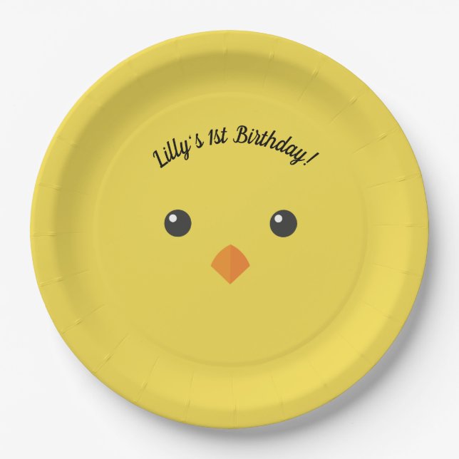 Chick Face Paper Plates (Front)