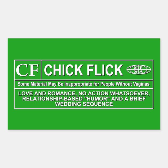 Chick Flick Rectangular Sticker (Front)