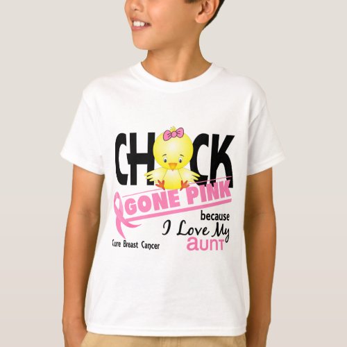 Chick Gone Pink For My Aunt Breast Cancer T_Shirt