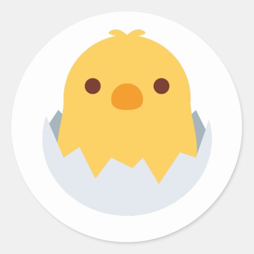 Chick Hatching Out of Egg Classic Round Sticker