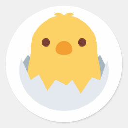 Chick Hatching Out of Egg Classic Round Sticker