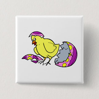 chick hatching purple yellow egg pinback button