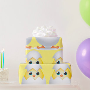 Chick Hatching Yellow Chicken Wrapping Paper