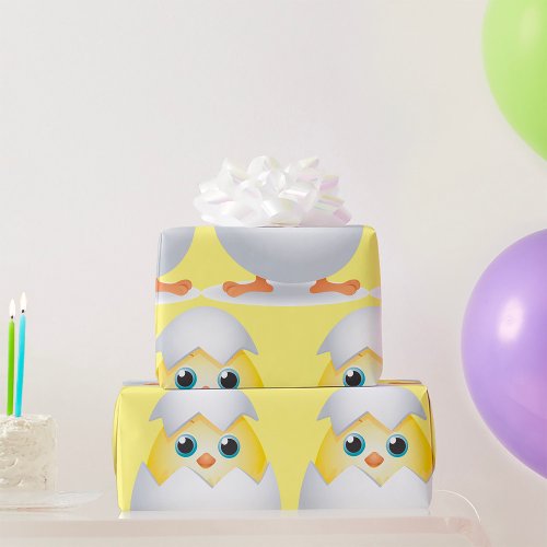 Chick Hatching Yellow Chicken Wrapping Paper