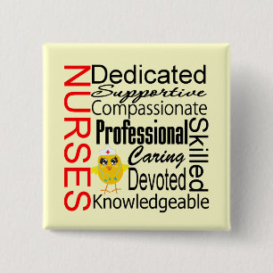Chick Humor - Nurses Recognition Collage Pinback Button