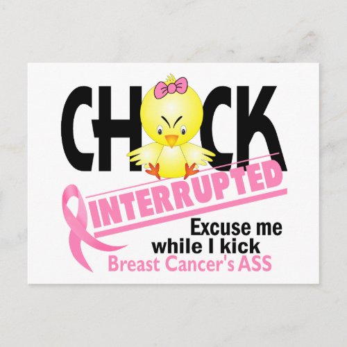 Chick Interrupted 2 Breast Cancer Postcard