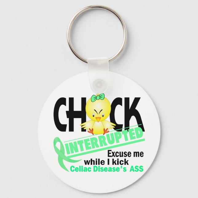 Chick Interrupted 2 Celiac Disease Keychain (Front)