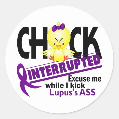 Chick Interrupted 2 Lupus Classic Round Sticker