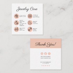 Chick Jewelry Care Instructions Business Thank You Enclosure Card