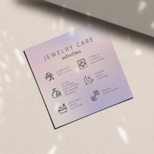 Chick Jewelry Care Instructions Business Thank You Enclosure Card