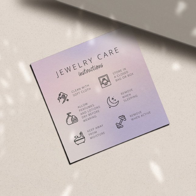 Chick Jewelry Care Instructions Business Thank You Enclosure Card (Creator Uploaded)