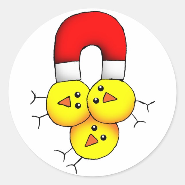 Chick Magnet Classic Round Sticker (Front)