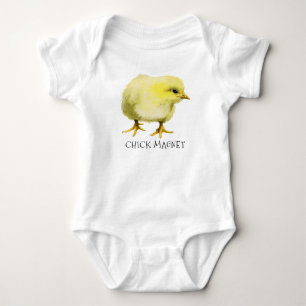 Chick Magnet   Funny Cute Pun Baby Chicken Bodysuit