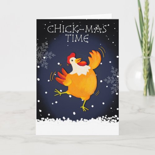 chick mas time chicken pet christmas  card