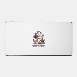 Chick Or Treat Haloween Chickens Witch Ghost Pumpk Desk Mat