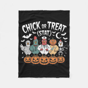 Chick Or Treat Nurse Funny Halloween For Chickens Fleece Blanket