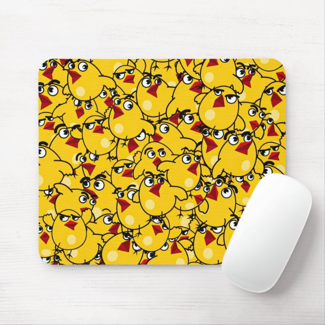 Chick Pattern Mouse Pad (With Mouse)