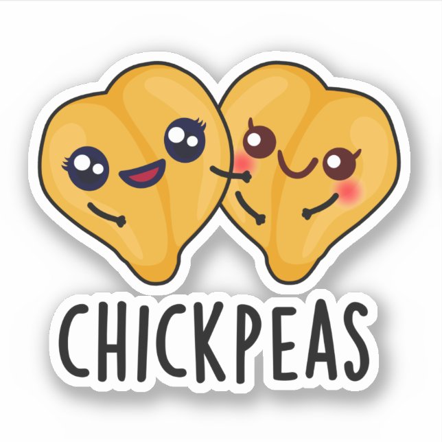 Chick Peas Funny Garbanjo Bean Pun  Sticker (Front)