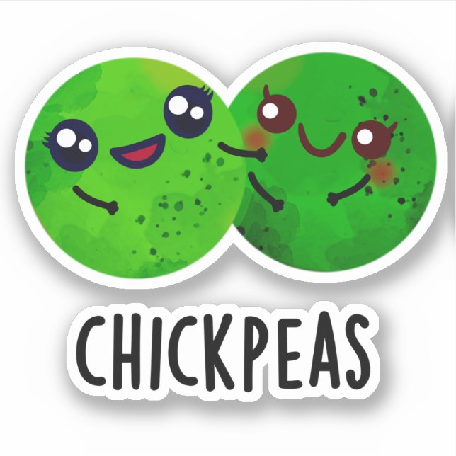 Chick Peas Funny Girl Pea Pun  Sticker (Front)