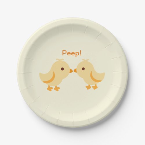 Chick Peep Yellow Boy or Girl Baby Shower Paper Plates
