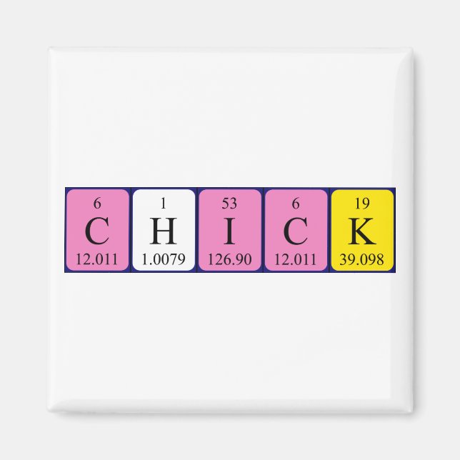 Chick periodic table name magnet (Front)