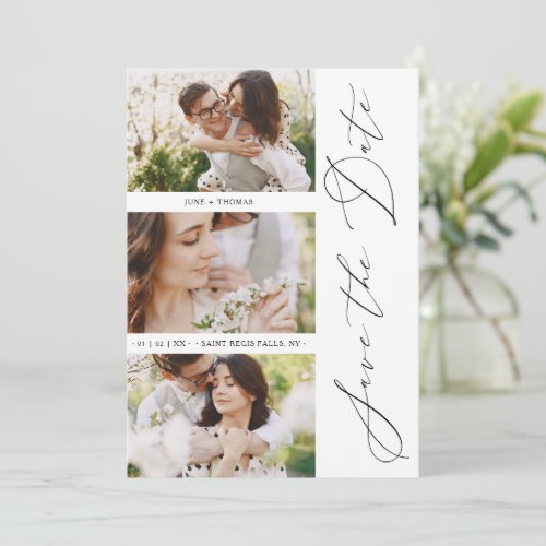 Chick Romantic 3 Photos Wedding Trendy Engagement Save The Date