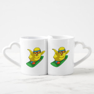Chick Snowboarder Snowboard Coffee Mug Set