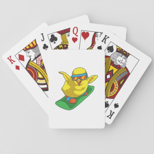Chick Snowboarder Snowboard Playing Cards