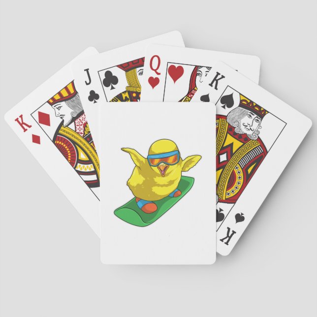 Chick Snowboarder Snowboard Poker Cards (Back)