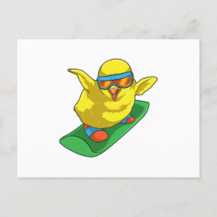 Chick Snowboarder Snowboard Postcard