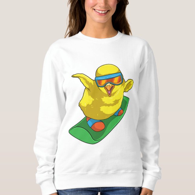 Chick Snowboarder Snowboard Sweatshirt (Front)