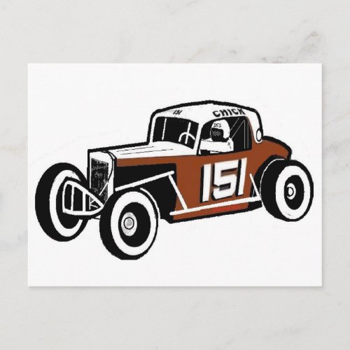 Chick Stockwell Old Time Race Car Racearena Postcard