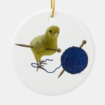 Chick Who Knits Ornament by DesignsbyLisa at Zazzle